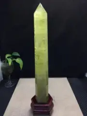 2.88LB Natural citrine Quartz obelisk Crystal gem tower healing Reiki+stand