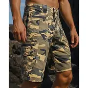 Men's Cargo Shorts Hiking Shorts Camo Outdoor Regular Fit Lightweight Bottoms Pocket Army Green Camping / Hiking Running S M L XL XXL