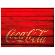 COCA-COLA Red Glass kitchen cutting chopping board - Retro Coke Wood Style Perth