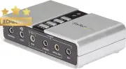 7.1 USB Sound Card, External, with SPDIF, for Laptop/PC, Silver