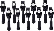 Roczential 10 Pcs Small Fix Zipper Repair Kit, Zip Slider Repair Instant Kit, Instant Zipper Plier, Zipper Fix Kit, Easy Install, for Repairer Zipper Maintenance Tool for Backpacks Clothes Suitcases (black, medium size)