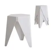 Artiss 4x Puzzle Stools Plastic Barstool Stackable Bar Foot Side Table White