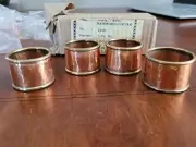COPPER CRAFT Guild Napkin Rings Hammered Copper Made In India Set of 4 Rings-New