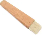 Wooden Barbecue Brush, Wooden BBQ Brush for Oil Sauce Butter Marinades, Food Brushes for BBQ Grill Kitchen Baking, Baster Brushes Baste Pastries Cakes Meat Desserts (Flat Handle Brush)