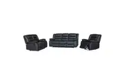 3+2+1 Seater Recliner Sofa In Faux Leather Lounge Couch Black Sofas Armchairs & Couches