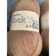 Lot of 2 Skeins Herrschners Sock Yard Solid Tan Aztec New
