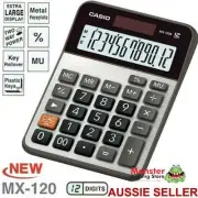 CASIO DESK CALCULATOR 12 DIGIT MX120B MX-120B EXTRA LARGE DISPLAY AUSSIE SELLER