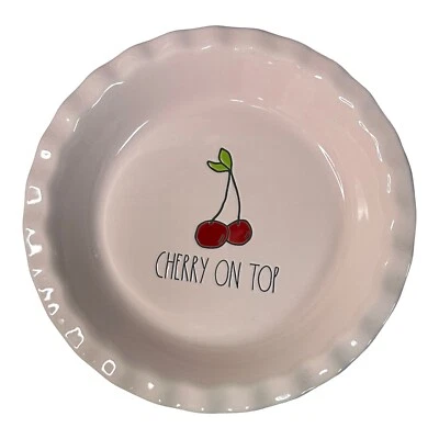 Rae Dunn "CHERRY ON TOP" Cherries Pie Baking Plate