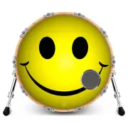 Custom Bass Drum Head with 4" Port Ring - Smiley