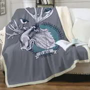 Go Wild Moose and Birds Throw Blanket