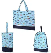 [COLORFUL CANDY STYLE] NK980300 Bag with Reflector, 3-Piece Set, Water Repellent, Lightweight Type, Shoe Case, Drawstring Bag, Large Lesson Bag, Gymnastics Bag, Preparation for School Entrance, Cute