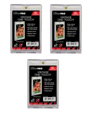 (3-Pack) Ultra Pro 35pt Vintage Size UV One Touch Magnetic Trading Card Holder