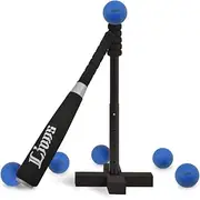 Saitama Seibu Lions x GP Baseball 46294 Kids' Batting Set, Includes 6 Soft Balls, Adjustable Tee Height