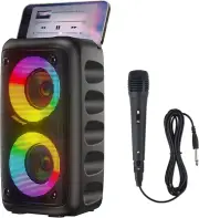 Portable Bluetooth Speaker,Karaoke Machine for Adults and Kids,With Lights Loud