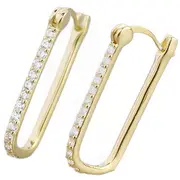 ANYCO Fashion Hoop Earrings Gothic Geometric White Crystal Zircon Gold Rock Bohemia Party Jewelry