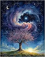 TAOPAOLAB Dreamy Paint by Numbers Kit for Adults - DIY Lone Tree Beneath Swirling Galaxy Painting on Canvas 16x20 Inches, Acrylic Paint Set, Suitable for Beginners, Art for Home Decoration or Gifts