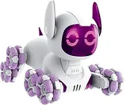 MOYRGG Robot Dog, Stunt RC Car, Transformable, Touch Sensing, Watch Remote Control, Dual Control Robot Toy, Mecanum Wheels, Children's Birthday Gift (Pink)