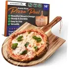 Wooden Pizza Peel by - Premium Acacia Wood Paddle Spatula for Oven, Large 16"