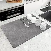 Kbotiques Drying Mat, Absorbent Drying Mat for Kitchen, Absorber Diatomaceous Earth Coffee Machine Drying Mat, Binds 1.7 Times Its Own Weight to Water (Light Grey, 60 x 40 cm)