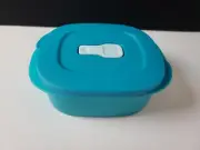 Tupperware CrystalWave Microwave PLUS Mini Square 500 ml / 2 cup Aquamarine Blue