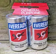 Vintage NOS Eveready "Nine Lives" Cat 2 D General Purpose Battery