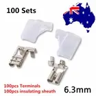 100 Sets Flag Spade 6.3mm Crimp Wire Terminal Female Spade Connector + Case