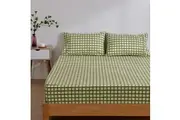 Dreamaker Micro Flannel Grid Combo Fitted Sheet Set - Olive