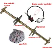 810mm ATV Go Kart Rear Axle Kit Brake Assembly Wheel Hub for Drift Trike Buggy