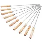 16 inch Kabob Skewers with Wood Handle for BBQ Camping Cookware Campfire Gril...