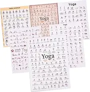 Totority 6pc Yoga Pose Beginner Poster Visual Guide for Poses Decorative Wall Art