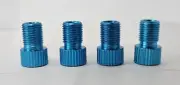 4 x Valve Adapter - Presta To Schrader Converter Road Bike/Cycle Pump - Blue