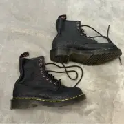 New! Dr. Martens Dr Martens 1460 Black Bejewelled Leather Combat Boots