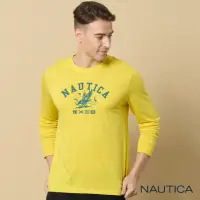 在飛比找momo購物網優惠-【NAUTICA】男裝 品牌LOGO圖騰長袖T恤(黃)