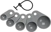 [Lurch] Measuring Spoon Set (5 Pieces) for Measuring Ingredients in tbsp and TSP Units of Measurement, Silicone, Grey, 5 x 3 x 2 cm, 5 Units