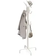 Simple Houseware Standing Coat and Hat Hanger Organizer Rack, 12 Hooks White