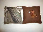 8 Cornhole Bag Set Camo Camouflage and Embroidered Wild Turkey