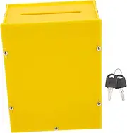KALLORY Box Ballot Box Small Wall Voting Slot Lock Container for Tickets Yellow Acrylic