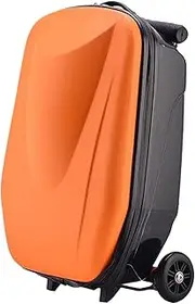 [Wedhapy] Suitcase Scooter Scooter Suitcase for Kids Large Capacity Foldable Ride On Luggage with Telescopic Handle Zippered Multi-Pocket Luggage