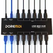 USB3.1 HUB-8 MIDI 6x6 MIDI Interface x2 MIDI Hub Controller 96 Channels Adapter