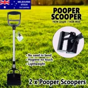 2x Squeeze Handle Pooper Scooper Dog Cat Poo Waste Cleaning Toilet Training Pick