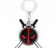 Deadpool's WW3 Logo Badge Shield KEYCHAIN Face Peripheral Ensemble Double Blade