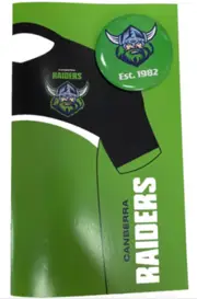 Canberra Raiders NRL Greeting Card with Badge Birthday Christmas Mothers day Fathers Day