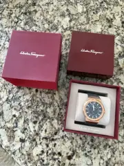 Salvatore Ferragamo F-80 Watch Rose Gold Silicon Men’s