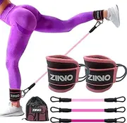 Ankle Resistance Bands Set with Cuffs, Hip and Leg Workout, Portable and Travel Size, for Glutes Exercise Bands, Pink