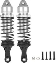 100mm Thickening Front Shock Struts Damper, Fit for RC 1/10 ECX 2WD Car Model, Aluminum Alloy Material, Blue/Black Color Options, Reduce Bumper Shaking, Improve Stability, Upgrade (Silver B-ECX1095B)