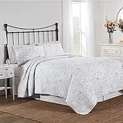 Nostalgia Home Tiffany Quilt Set, Full/Queen, Light Grey