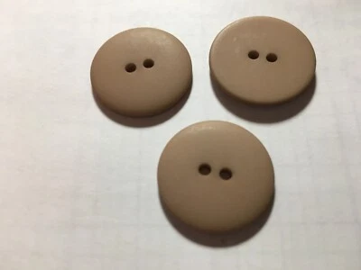 25 NEW 1 INCH DULL FINISH BEIGE BUTTONS