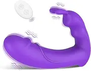 Rabbit Vibrator Clitoral Sex Toy for Women Pleasure G-Spot Clitoris Stimulator Remote Control with 10 Powerful Vibration Wearable Adult Sensory Toy Purple