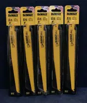5 Pack 5-Pk., 9-In. 6-TPI Bi-Metal Reciprocating Saw Blade DW4803-LOT-5