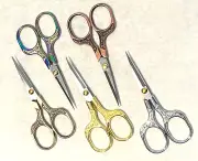 Vintage Antique Retro Style Scissors 5" (127mm) in 5 Different Color Finish.